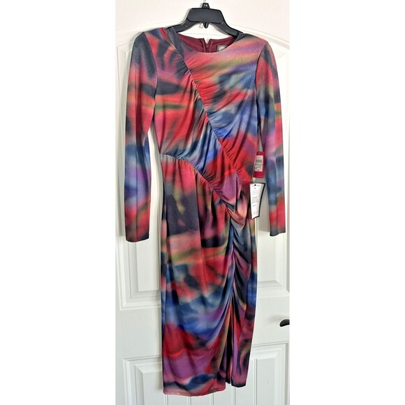 Vince Camuto Women's Colorful Chic Printed Long-Sleeve Bodycon Dress Multi 8 - Picture 4 of 12